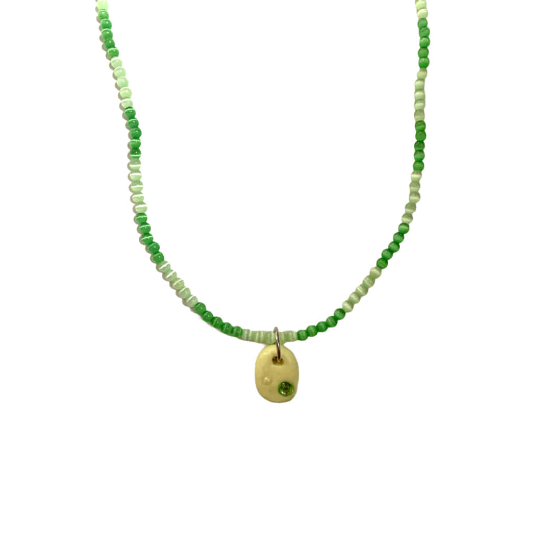bead mix necklace_green