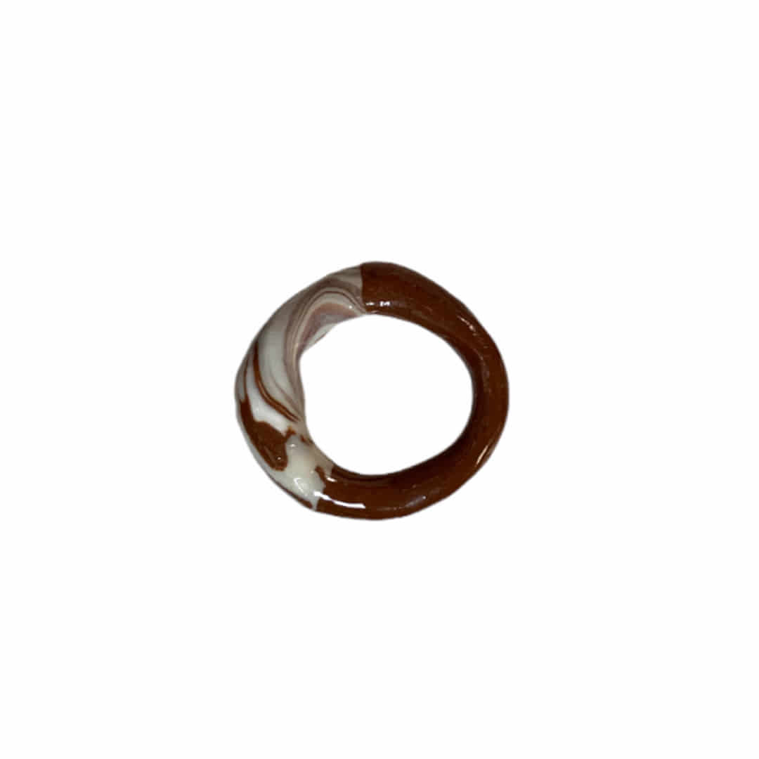 brown marble ring