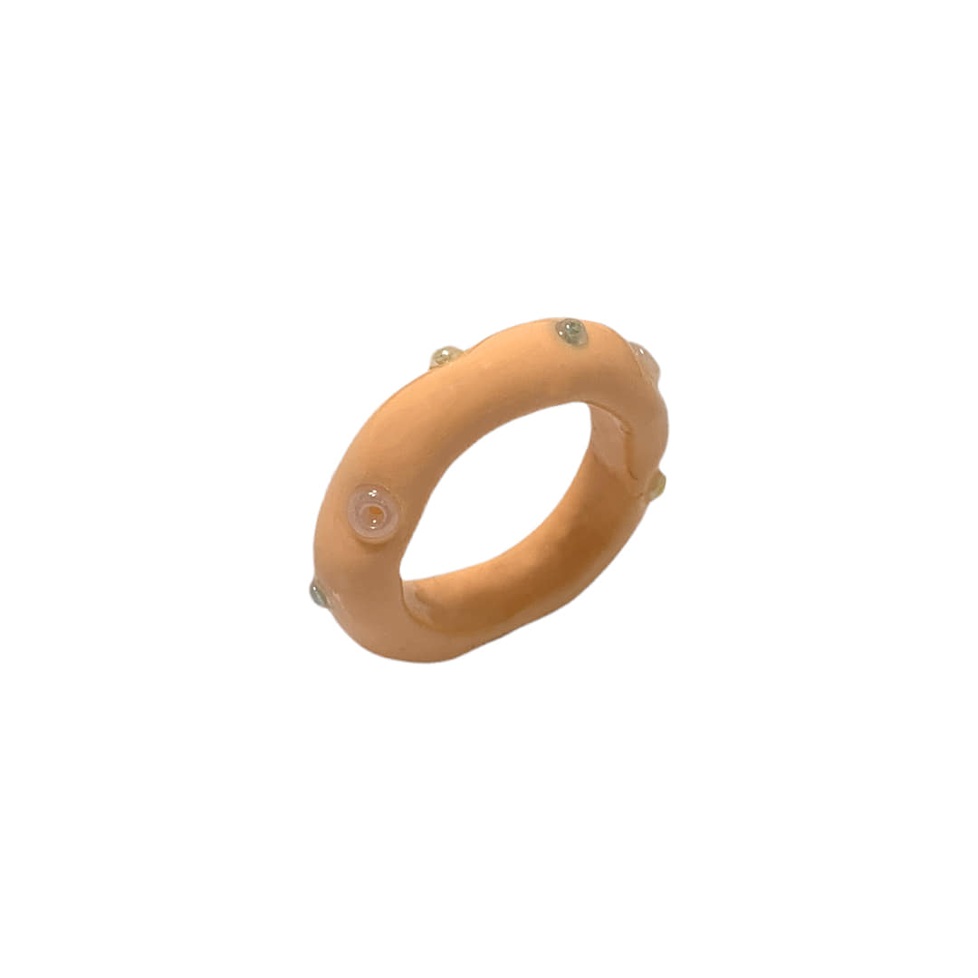 color beads ring_apricot