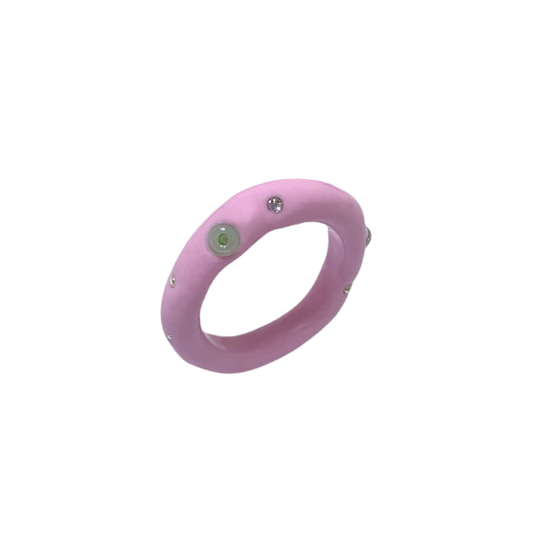 color beads ring_pink