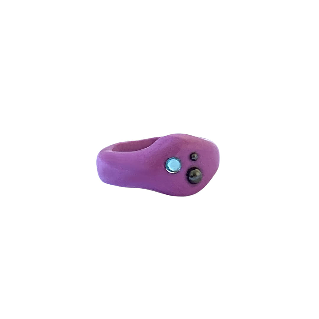 stone point chunky ring_purple