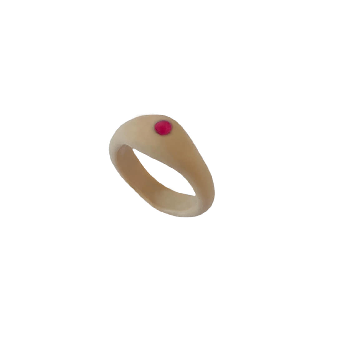 pink beads point ring