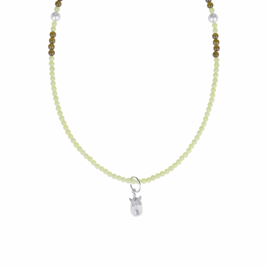 butterfly pearl jade necklace
