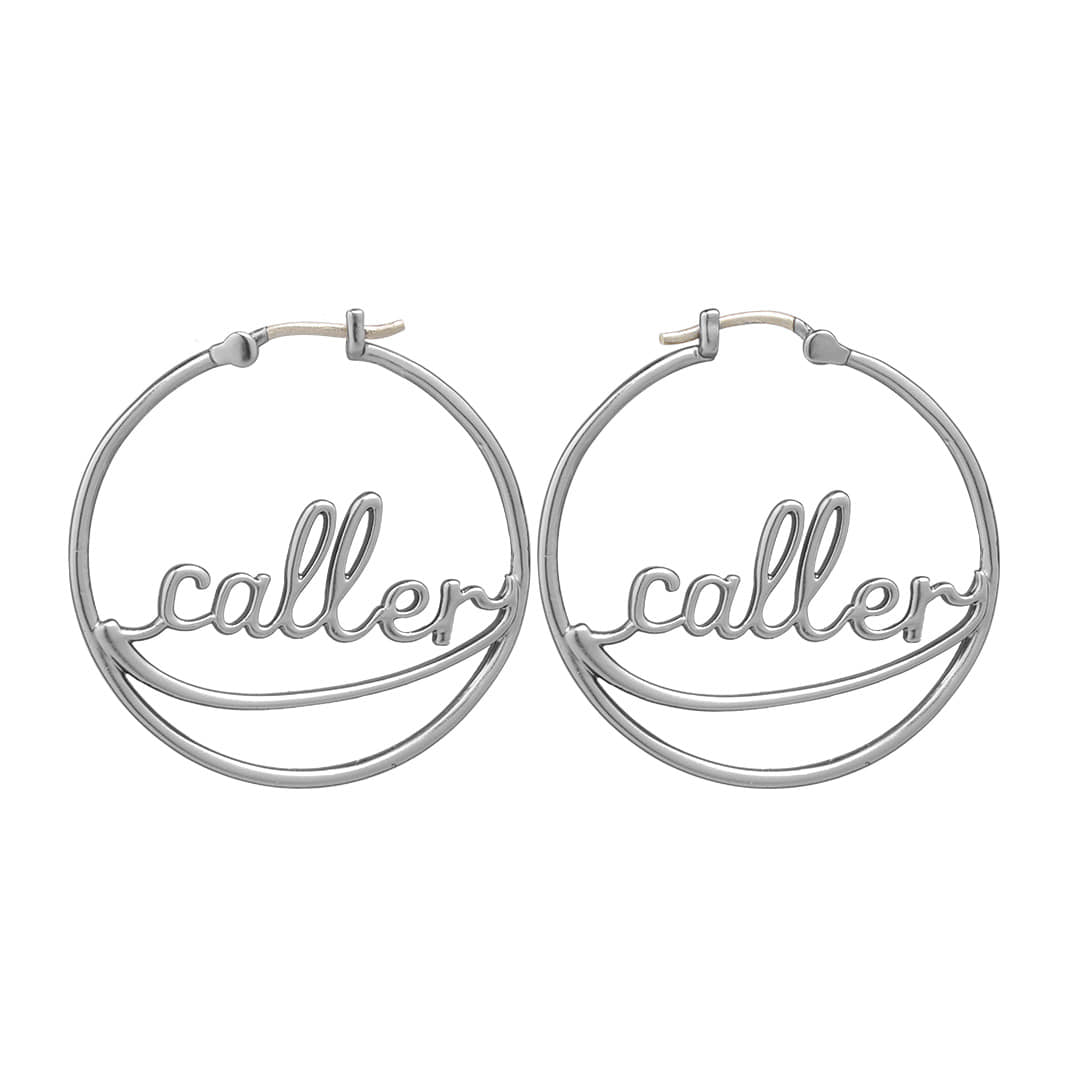 [silver925 post] caller hoop earring