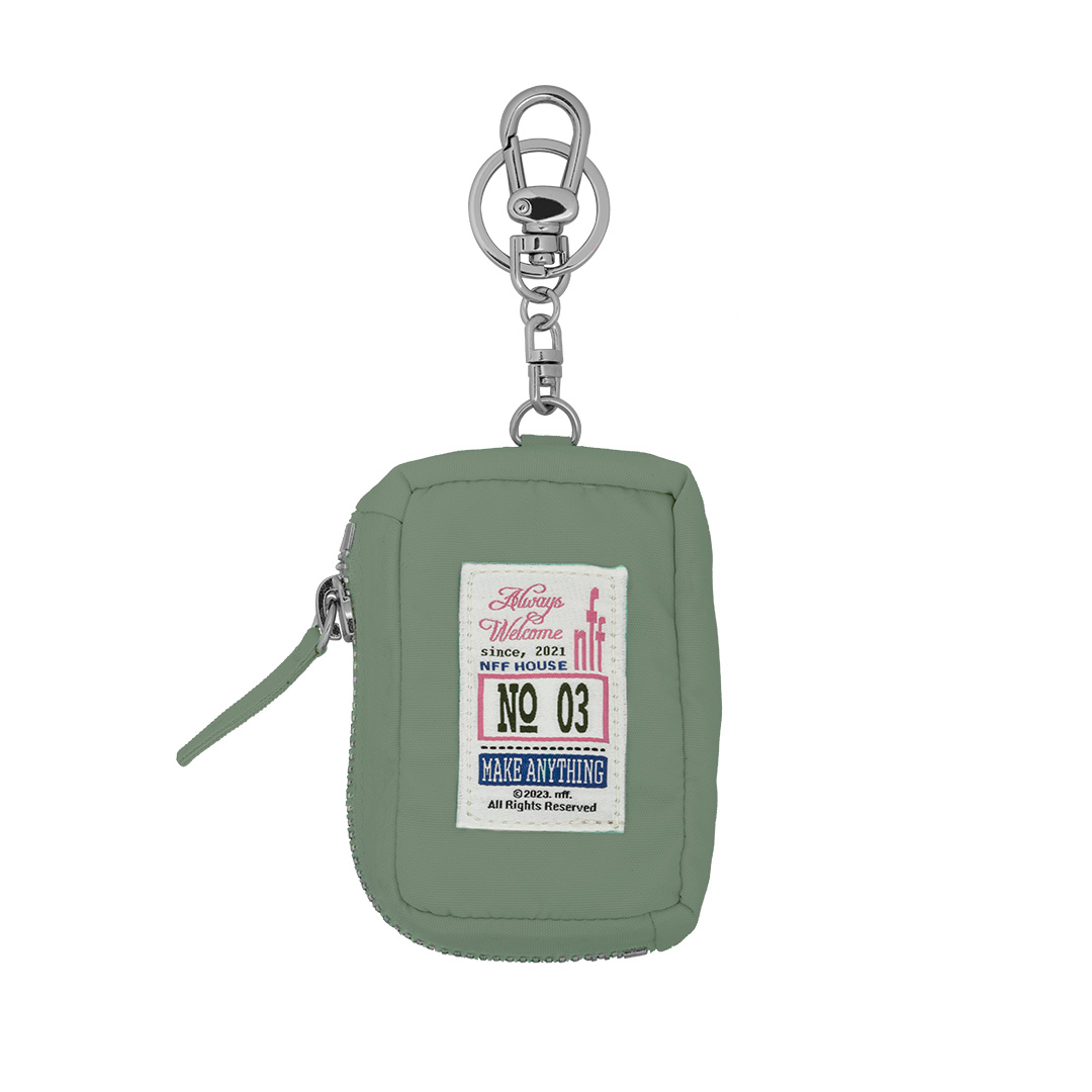 label key ring pouch-mint