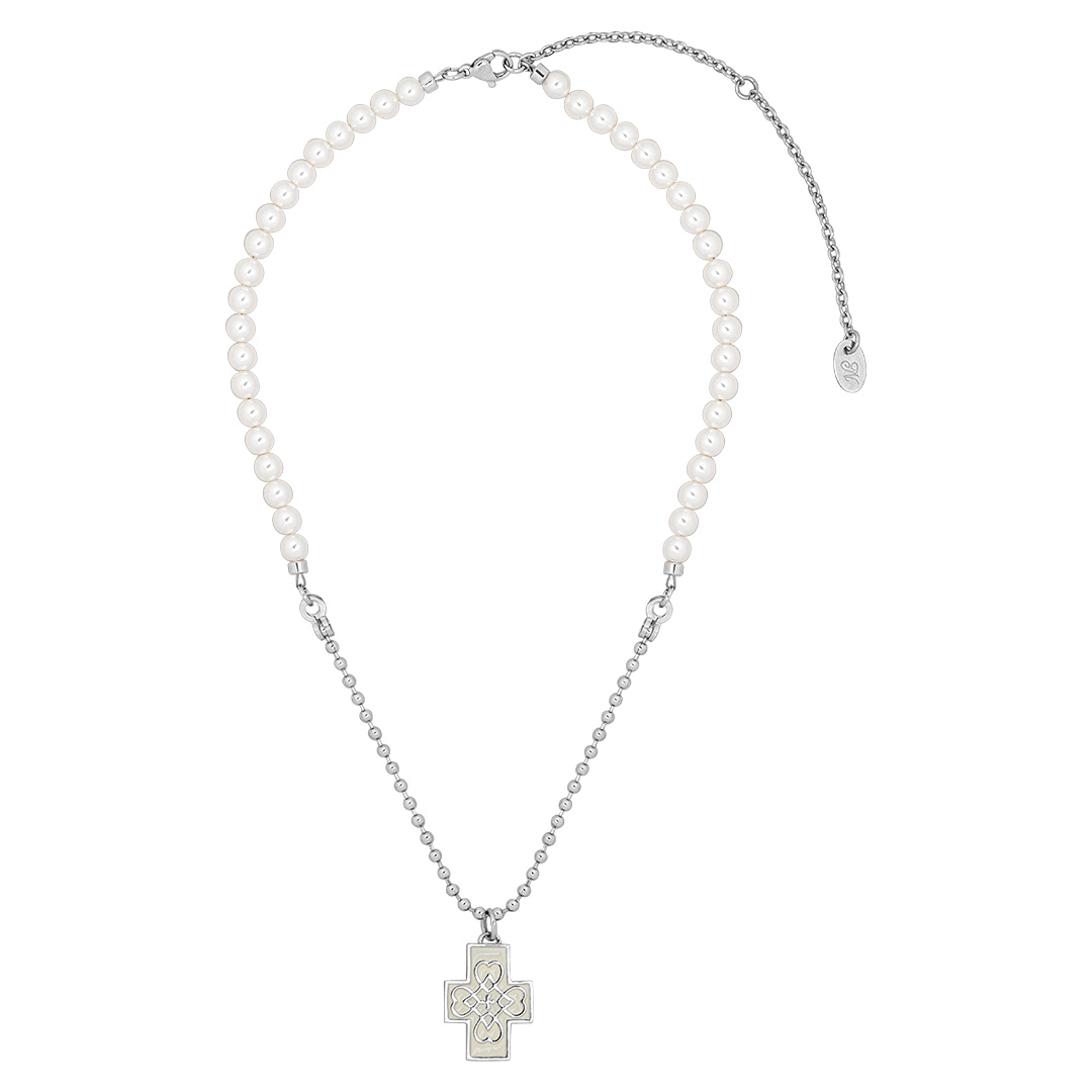 ivory cross pearl necklace