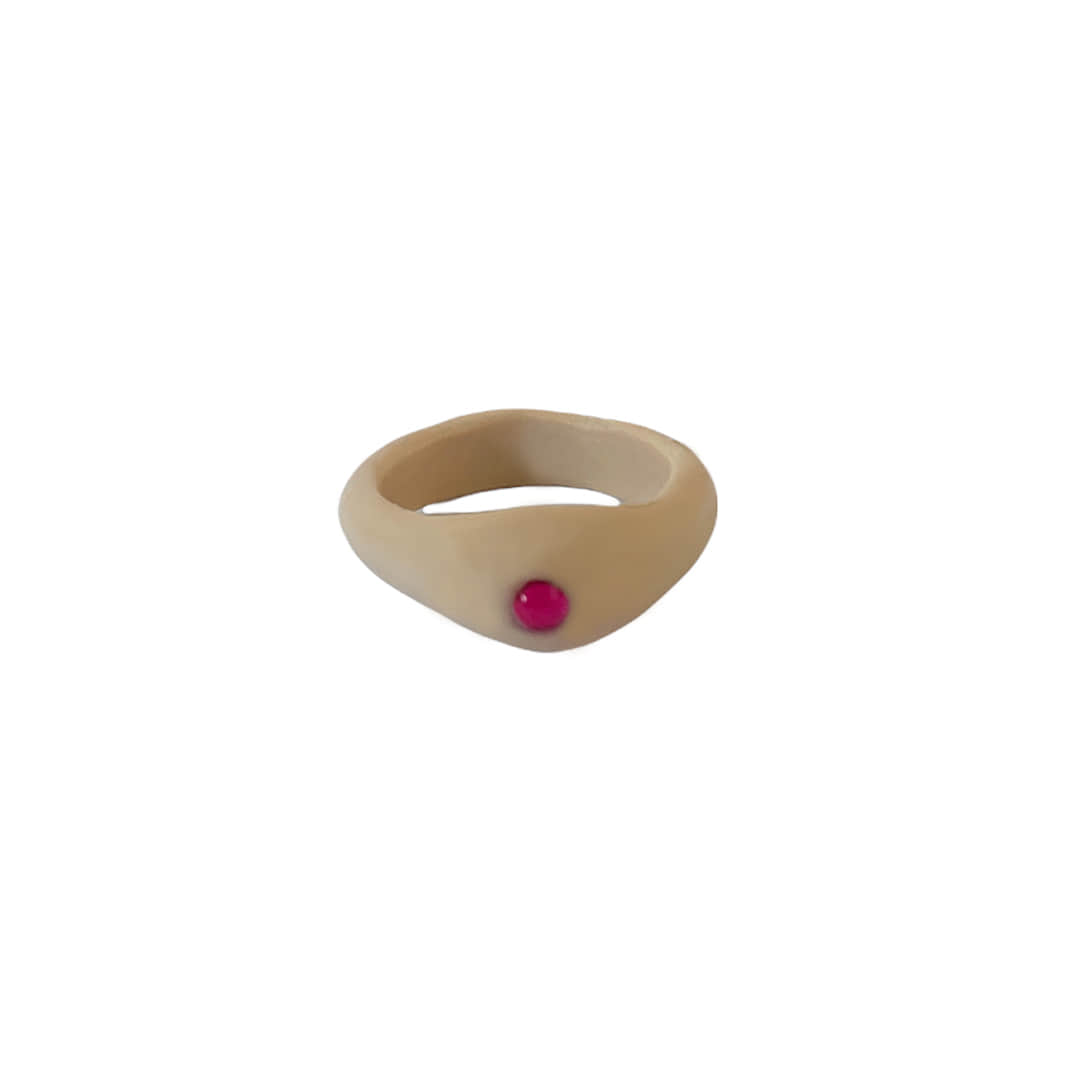 pink beads point ring