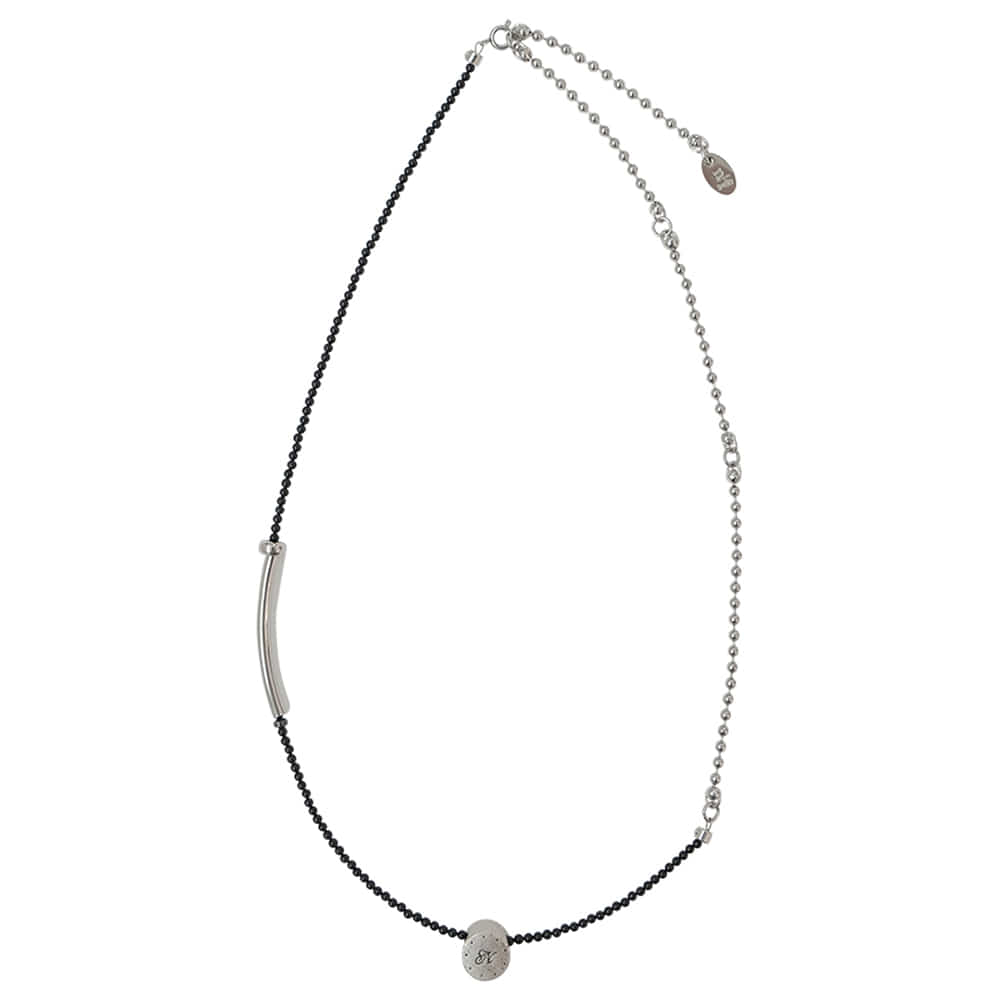onyx logo charm necklace