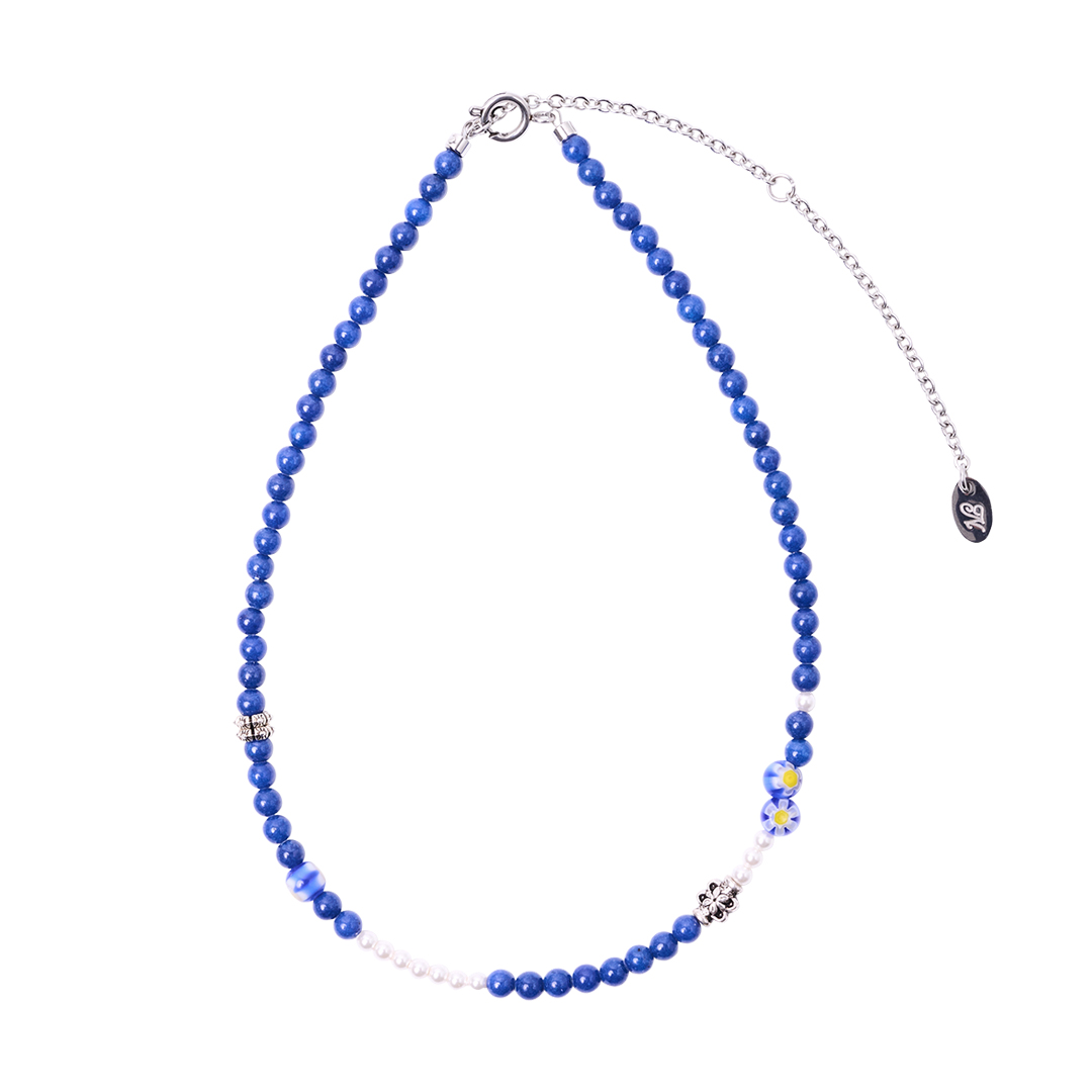 sunflower blue gemstone necklace