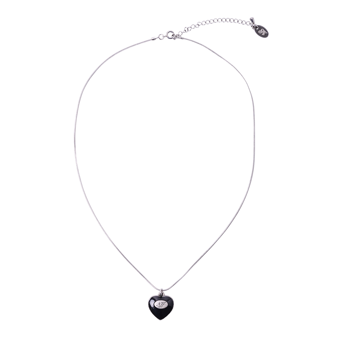 heart polish necklace_black