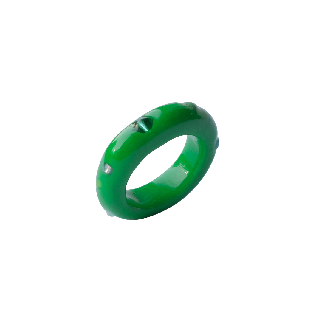 Lucky Green Ring _ Pompon