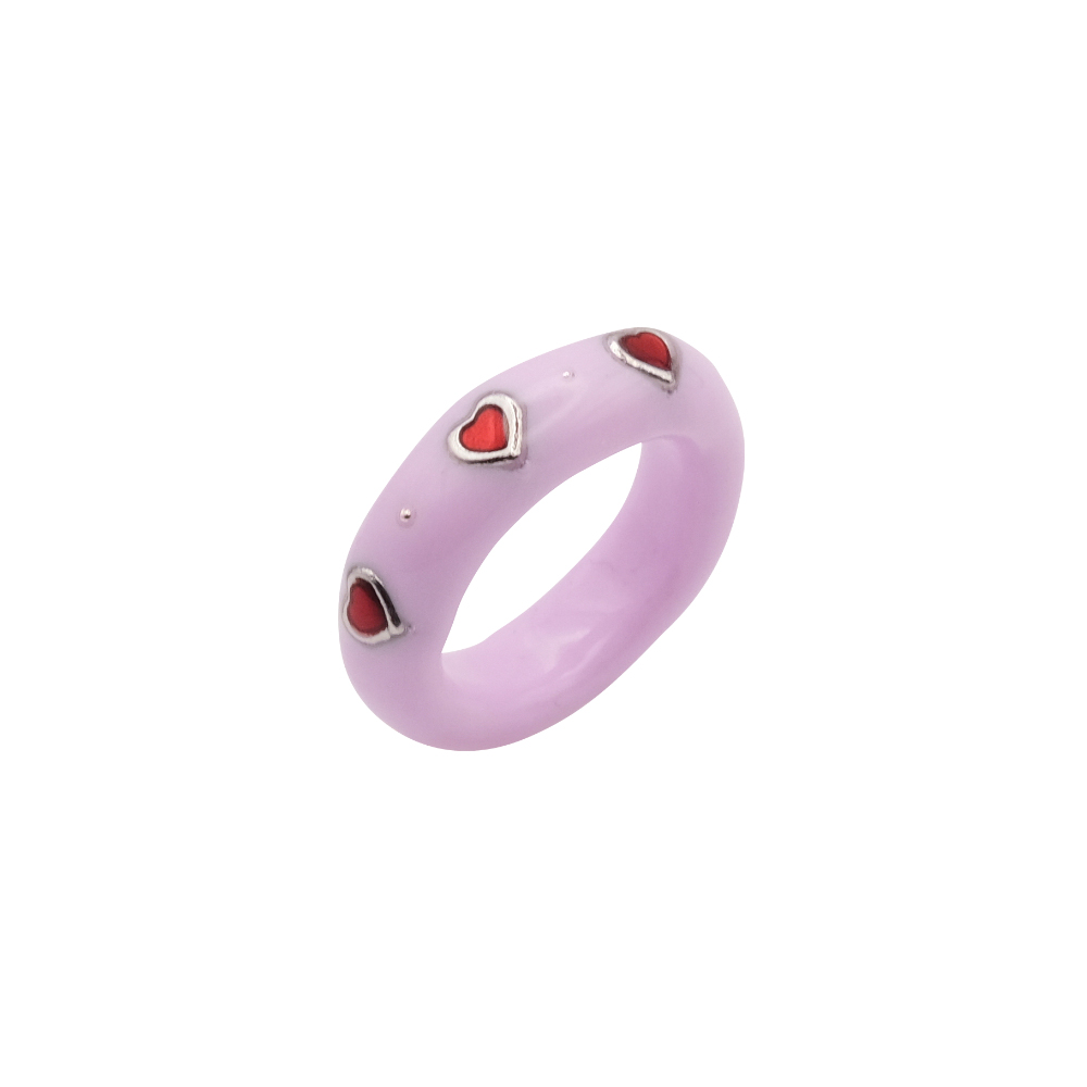heart button ring